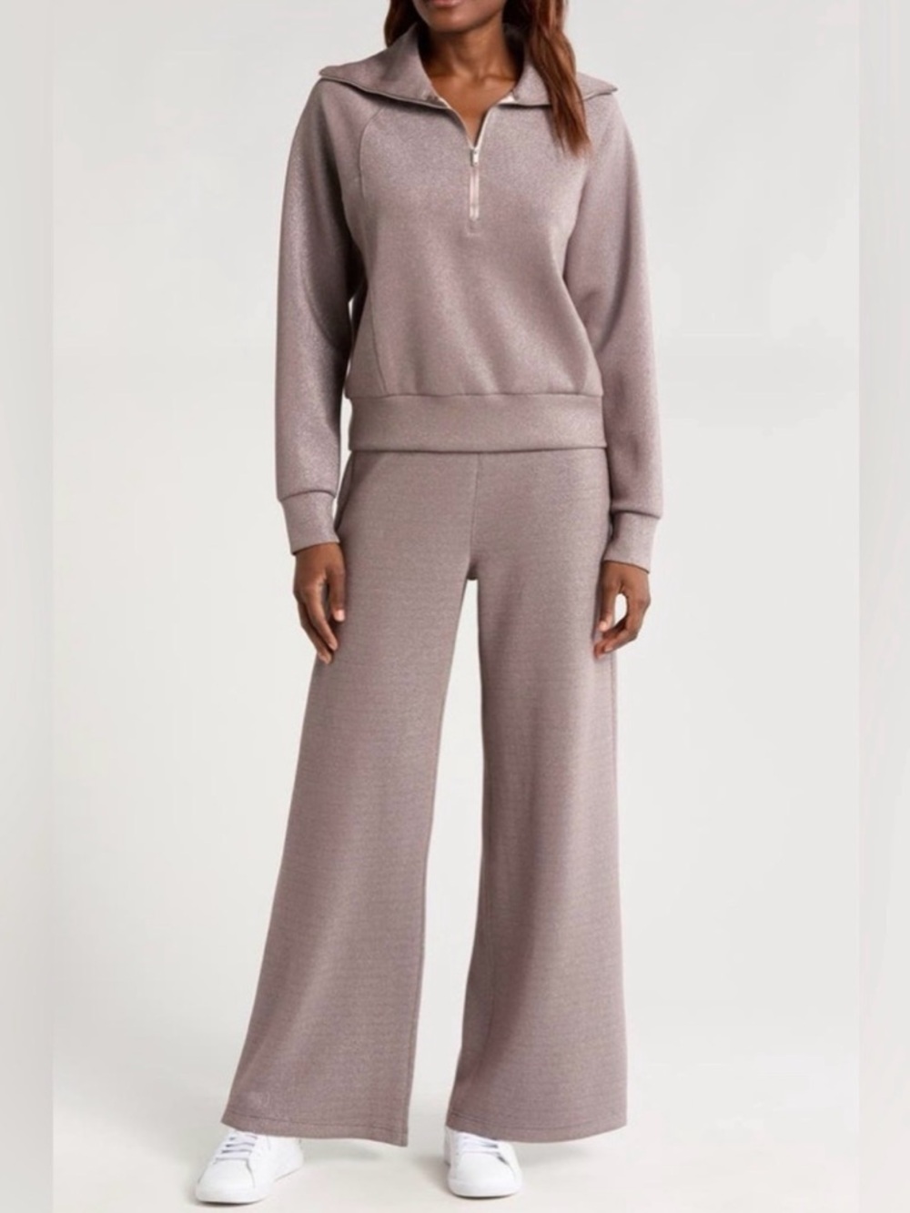 Airessentials Shimmer Wide Leg - Smoke Silver | SPANX - size XL. Insanely cozy